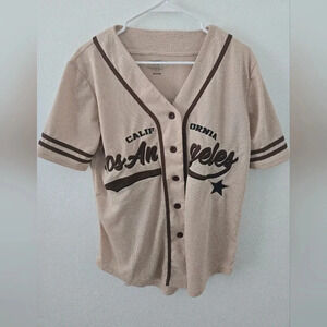 Orange Kiss Jersey Los Angeles California Womens Size Medium MLB Baseball style